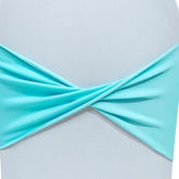 Lofaris Aqua Blue Spandex Elastic Banquet Chair Sashes Bow